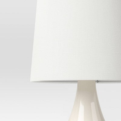  21.75"x11.5" Montreal Wren Assembled Table Lamp White - Threshold™: Ceramic Base, No Assembly Required