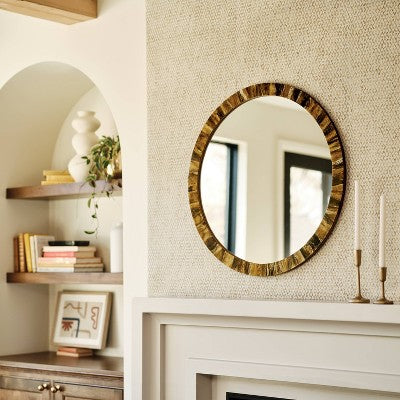  30" Round Pieced Faux Horn Wall Mirror - Threshold™