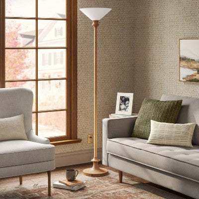  Torchiere Floor Lamp Natural Brown - Threshold™