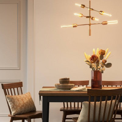  3-Arm Chandelier Brass (Includes Vintage Light Bulbs) - Threshold™