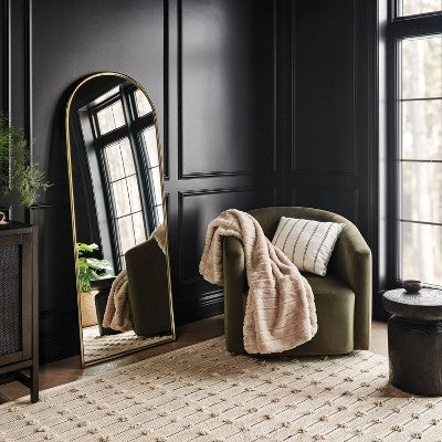  25"x65" Metal Tube Floor Mirror Gold - Threshold™