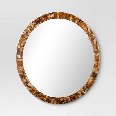  30" Round Pieced Faux Horn Wall Mirror - Threshold™