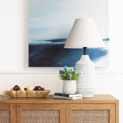  Large Textured Ceramic Lamp Base White - Threshold™