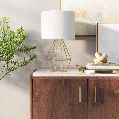  21.5"x11" Large Geo Table Lamp Brass - Threshold™