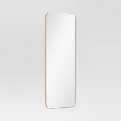  20" X 60" Infinity Full Length Mirror Brass - Threshold™: Modern Leaning, Wall Mountable