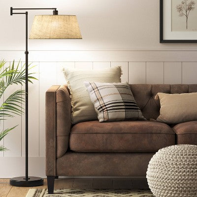  Traditional Oil Rubbed Swing Arm Floor Lamp Brown - Threshold™
