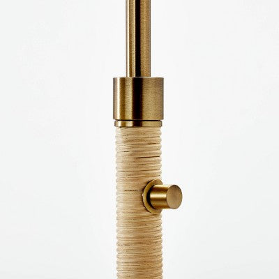  Rattan Wrap Arc Floor Lamp Brass (Includes LED Light Bulb) - Threshold™ Designed With Studio McGee
