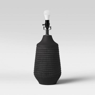 Large Textured Ceramic Lamp Base Black - Threshold™