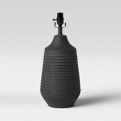  Large Textured Ceramic Lamp Base Black - Threshold™