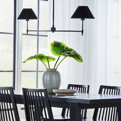  Metal Two Arm Shaded Chandelier Ceiling Light Black - Threshold™ Designed With Studio McGee