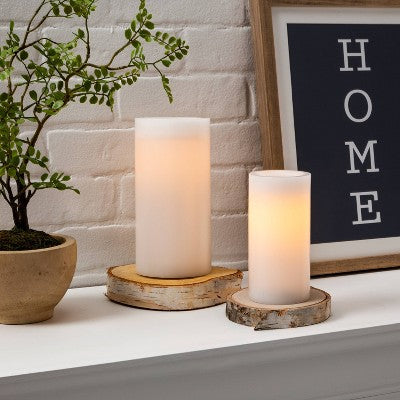  8" X 4" LED Flameless Black Wick Candle White - Threshold™