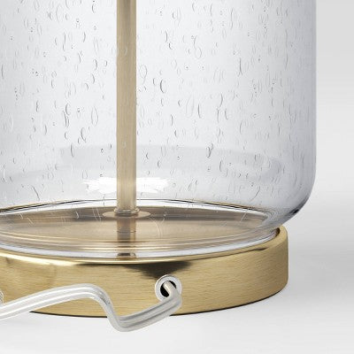  Bubble Glass With Brass Detail Large Lamp Base Clear - Threshold™