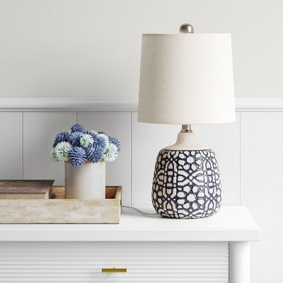  Assembled Ceramic Table Lamp Blue - Threshold™