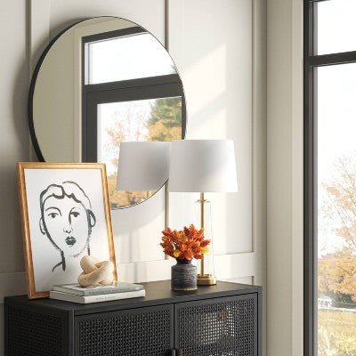  28" Round Infinity Circle Mirror Black - Threshold™