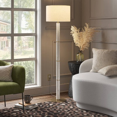  Faux Marble Stick Floor Lamp - Threshold™