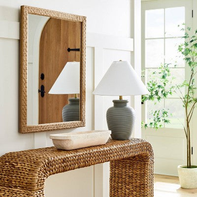  24" X 30" Woven Check Wall Mirror Natural - Threshold™ Designed With Studio McGee
