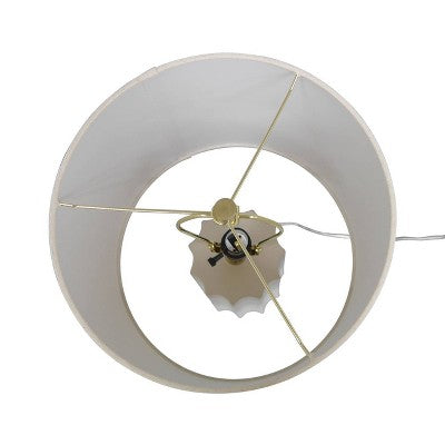  24.75"x13" Ribbed Ceramic Table Lamp Cream - Threshold™: Bedside, Nightstand, No Assembly Required