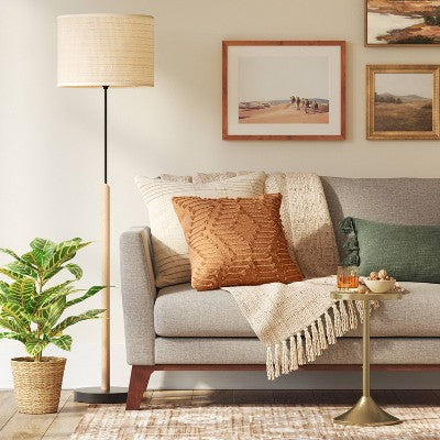  Stick Floor Lamp Natural/Black Wood/Metal (Includes LED Light Bulb) - Threshold™