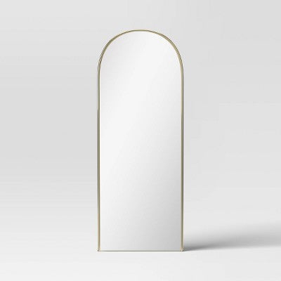  25"x65" Metal Tube Floor Mirror Gold - Threshold™
