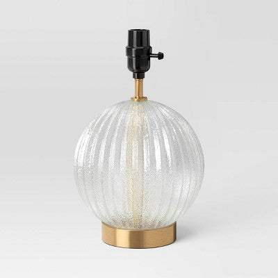  Small Ribbed Glass Lamp Base Clear - Threshold™
