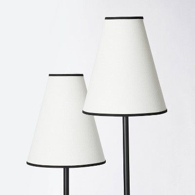  2-Head Floor Lamp With Trimmed Shade Black (Includes LED Light Bulb) - Threshold™ Designed With Studio McGee