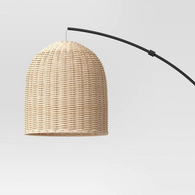 Addison Arc Floor Lamp With Natural Rattan Shade - Threshold™