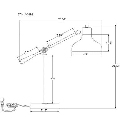  Crosby Schoolhouse Desk Lamp Black - Threshold™: Adjustable Stand, ETL Listed, Metal Shade, No Assembly Required