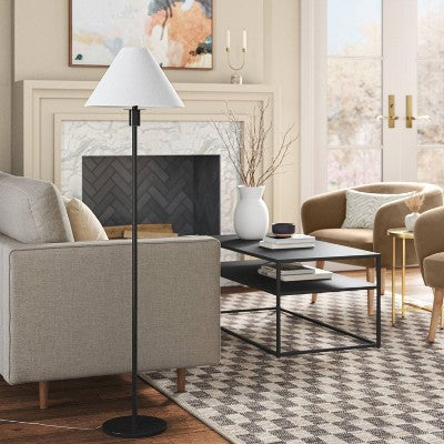  Stick Floor Lamp With Tapered Shade Black - Threshold™