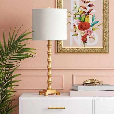  Large Bamboo Table Lamp (Includes LED Light Bulb) Brass - Threshold™
