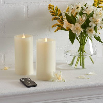  2pk 3" X 6" LED Candles Cream - Threshold™