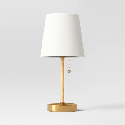  Mini Rattan Wrap Stick Table Lamp Brass - Threshold™